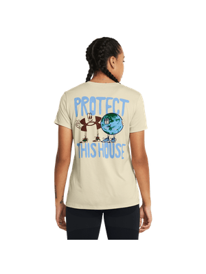 Camiseta Manga Corta Ua Artist Protect Globe-Brn Para Mujer