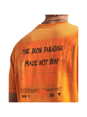 Camiseta Manga Corta Ua Project Rock  Sun Wsh Grphic Ss-Org Para Hombre