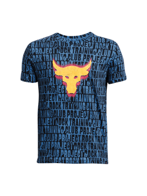 Camiseta Manga Corta Ua Project Rock  B Ss Bb Pt-Blu Para Niño
