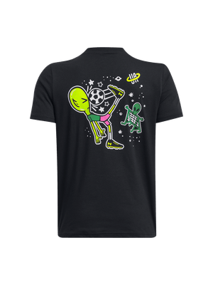 Camiseta Manga Corta Ua Alien Soccer Ss-Blk Para Niño
